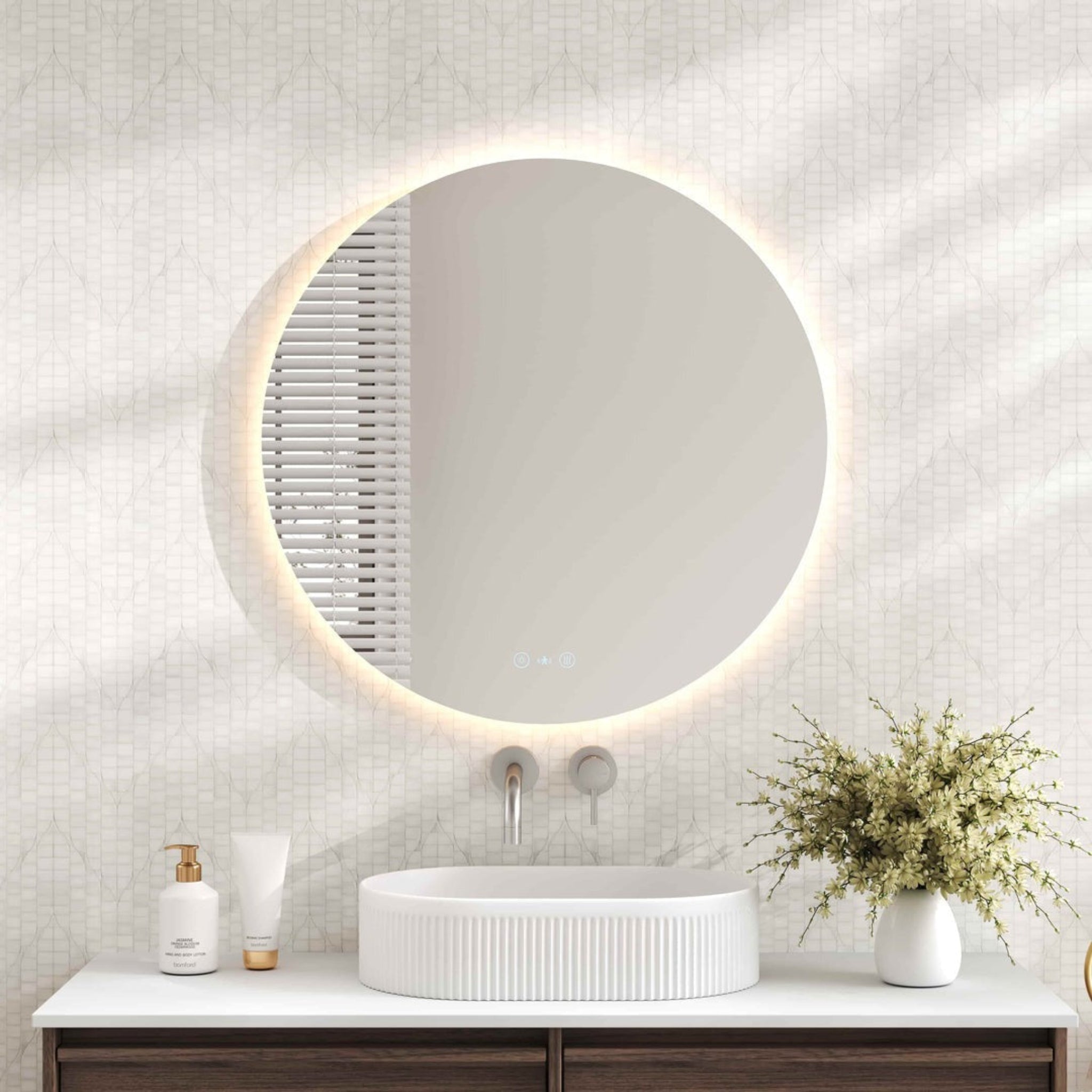 MERCIO LUNA FRAMELESS ROUND LED MIRROR 600MM