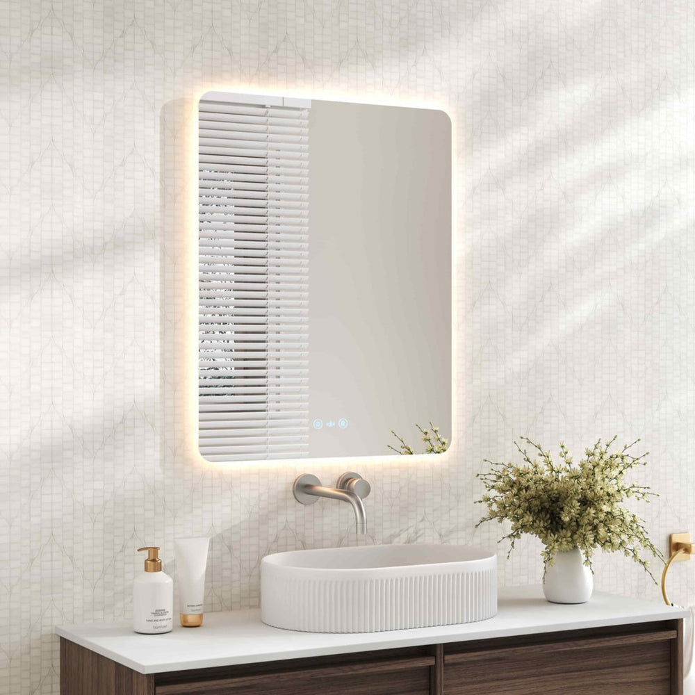 MERCIO LUNA FRAMELESS RECTANGULAR LED MIRROR 600X750MM