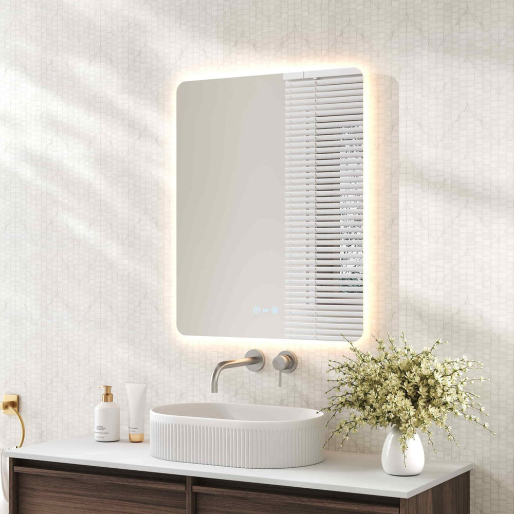 MERCIO LUNA FRAMELESS RECTANGULAR LED MIRROR 600X750MM