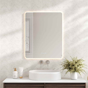 MERCIO LUNA FRAMELESS RECTANGULAR LED MIRROR 600X750MM