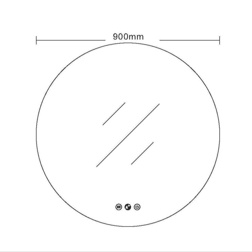 MERCIO LUNA FRAMELESS ROUND LED MIRROR 900MM