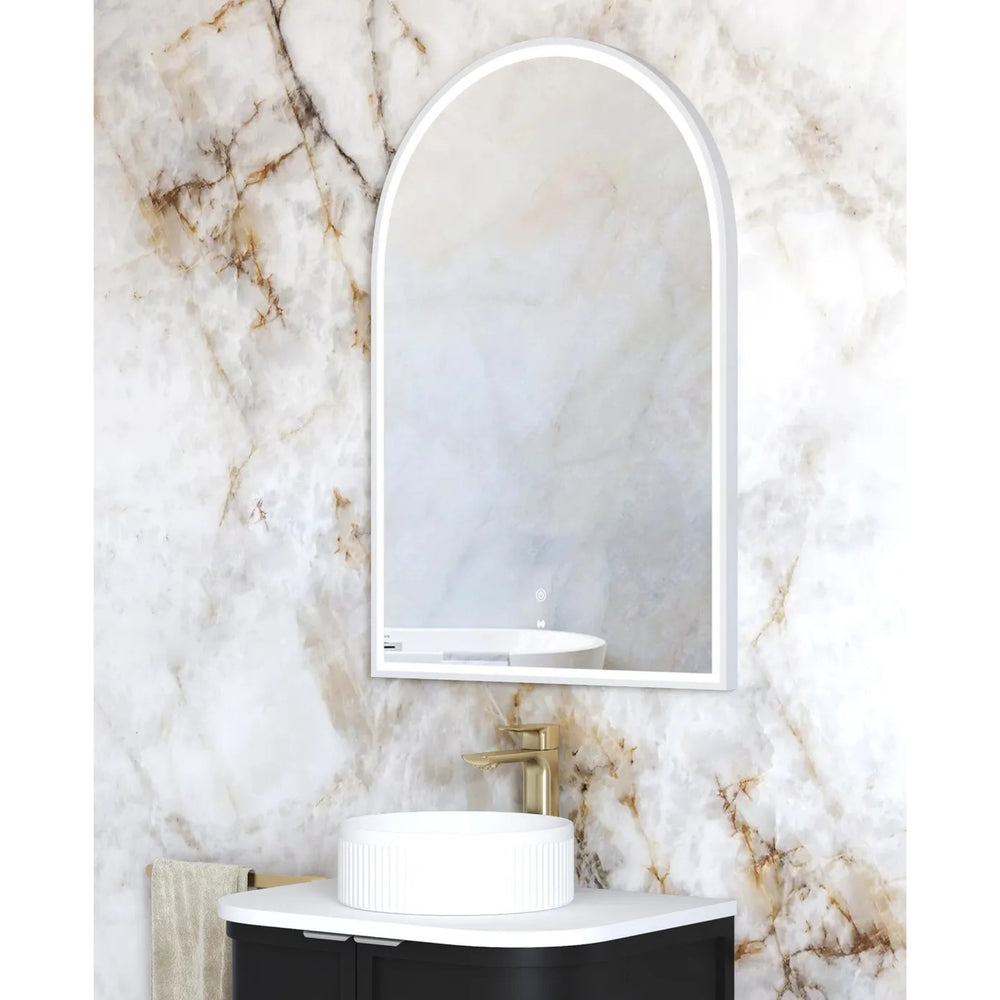 OTTI ARCHIE METAL FRAMED LED MIRROR WHITE 600X900MM
