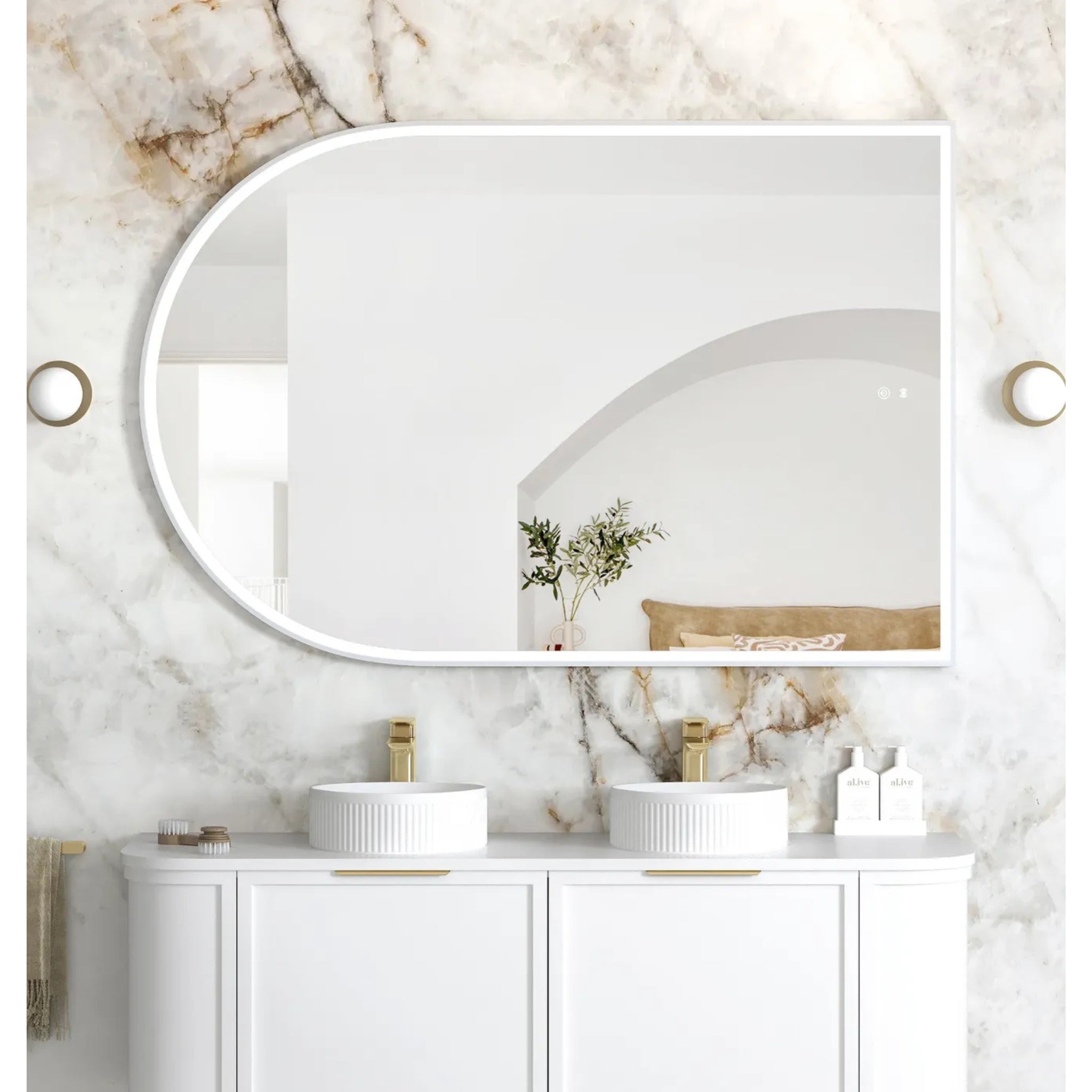 OTTI ARCHIE METAL FRAMED LED MIRROR WHITE 1000X1500MM