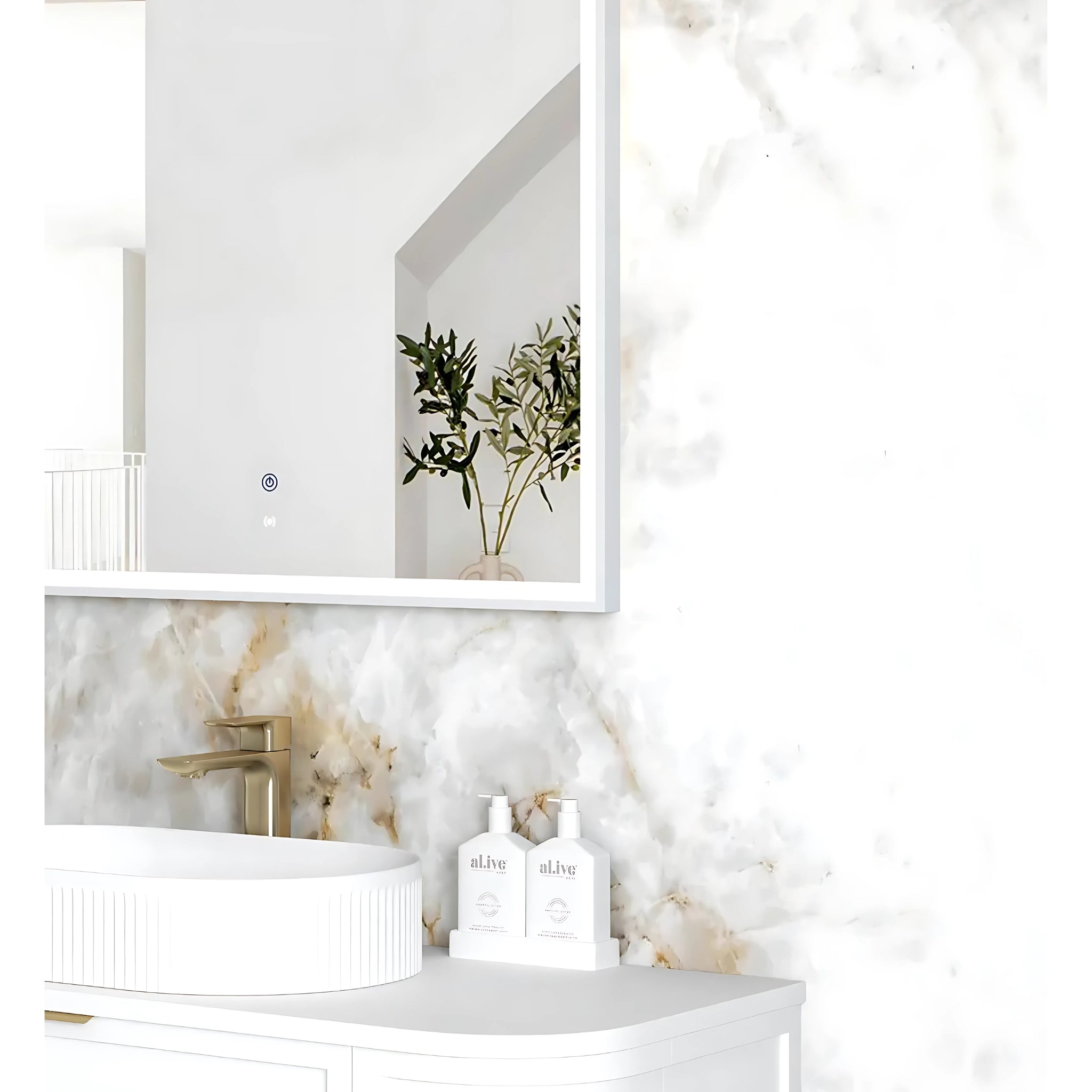 OTTI ARCHIE METAL FRAMED LED MIRROR WHITE 1000X1500MM