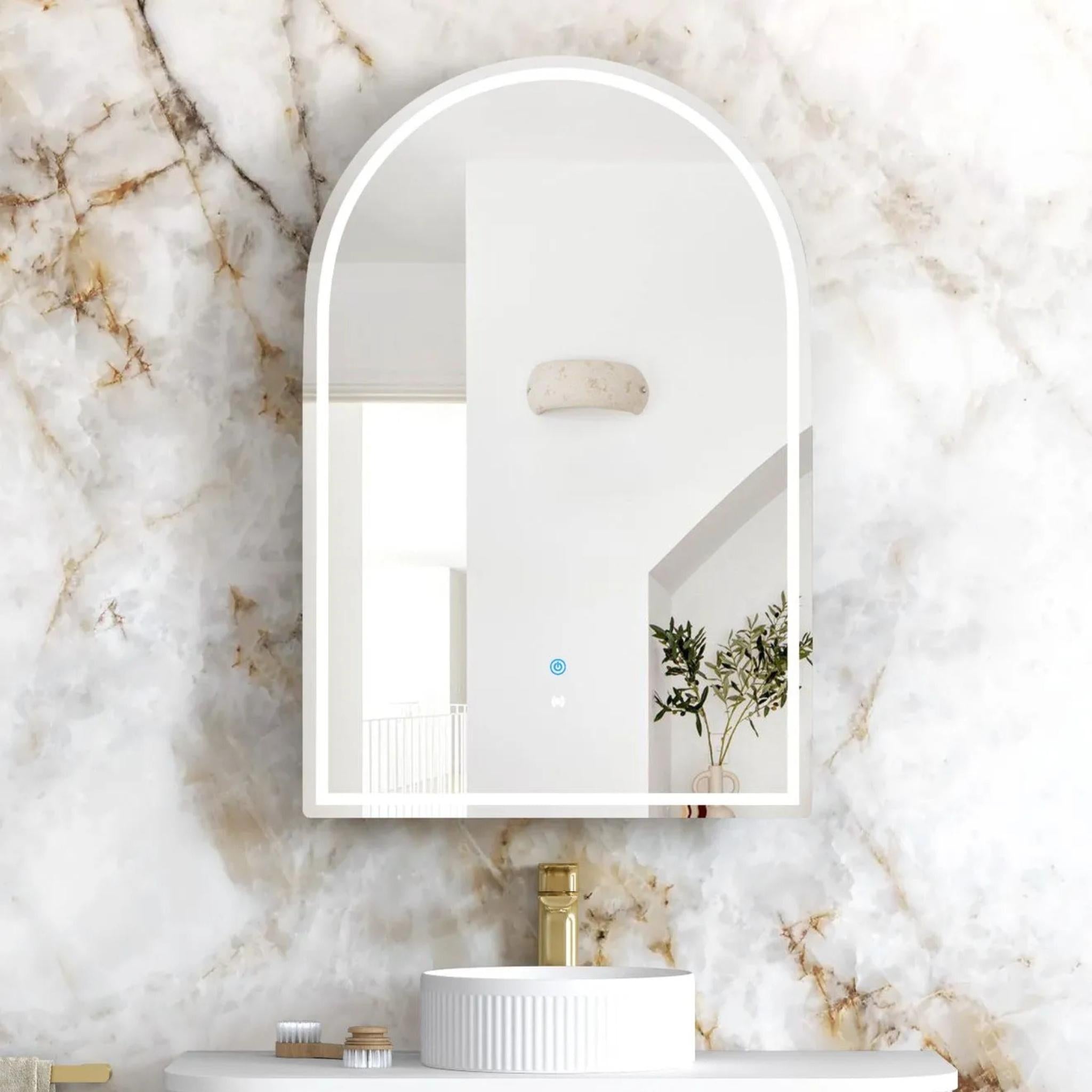 OTTI ARCHIE MATTE WHITE LED SHAVING CABINET WITH POWERPOINT 600X900MM