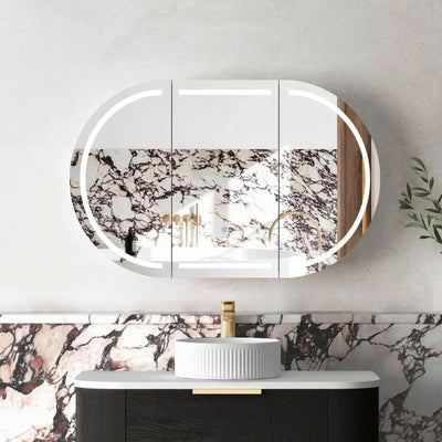 OTTI BONDI BLACK OAK LED SHAVING CABINET WITH POWERPOINT 1200X750MM