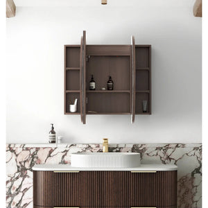 OTTI BONDI SABLE WALNUT LED SHAVING CABINET WITH POWERPOINT 3 COLOUR LIGHTS 1200X750MM