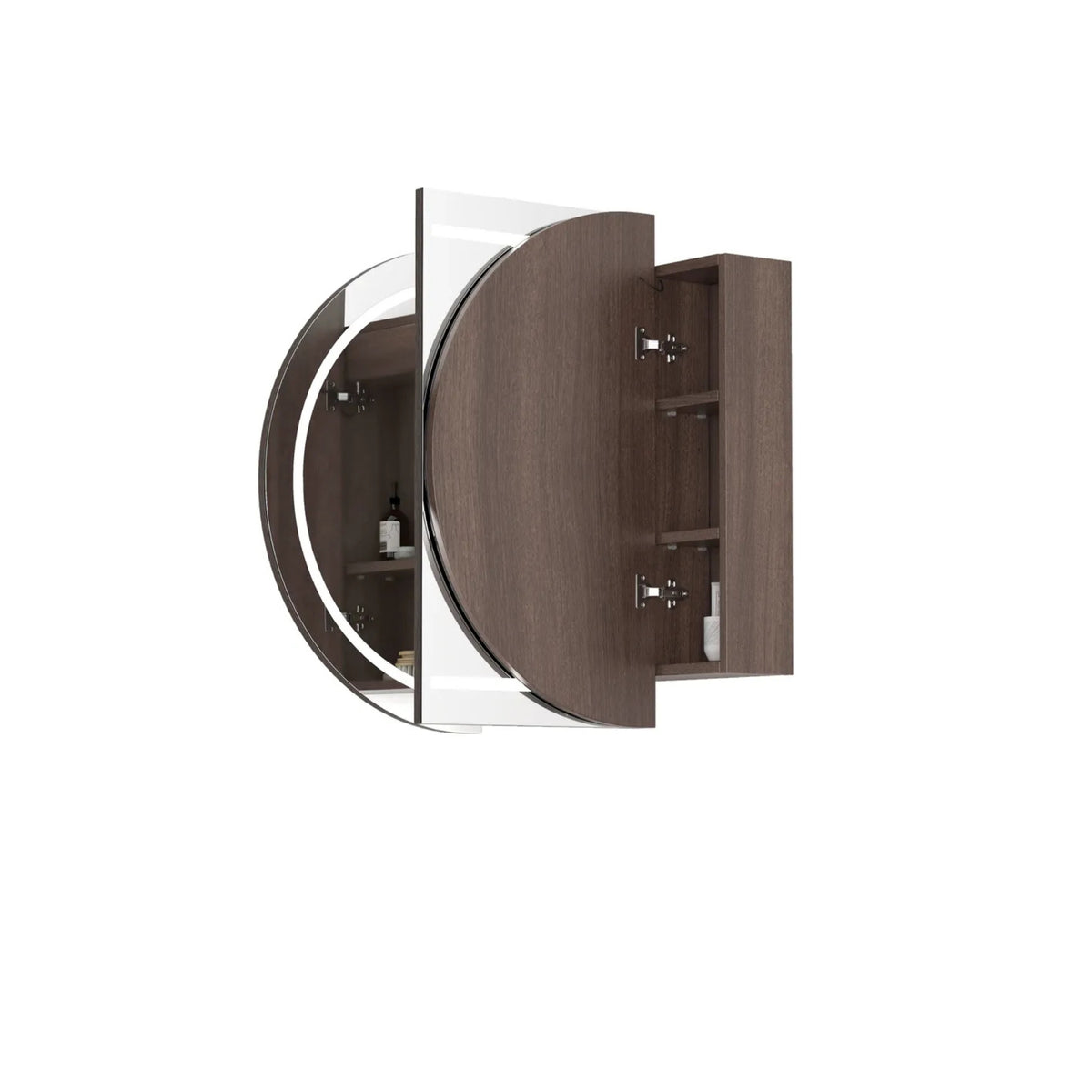 OTTI BONDI SABLE WALNUT LED SHAVING CABINET WITH POWERPOINT 3 COLOUR LIGHTS 1200X750MM