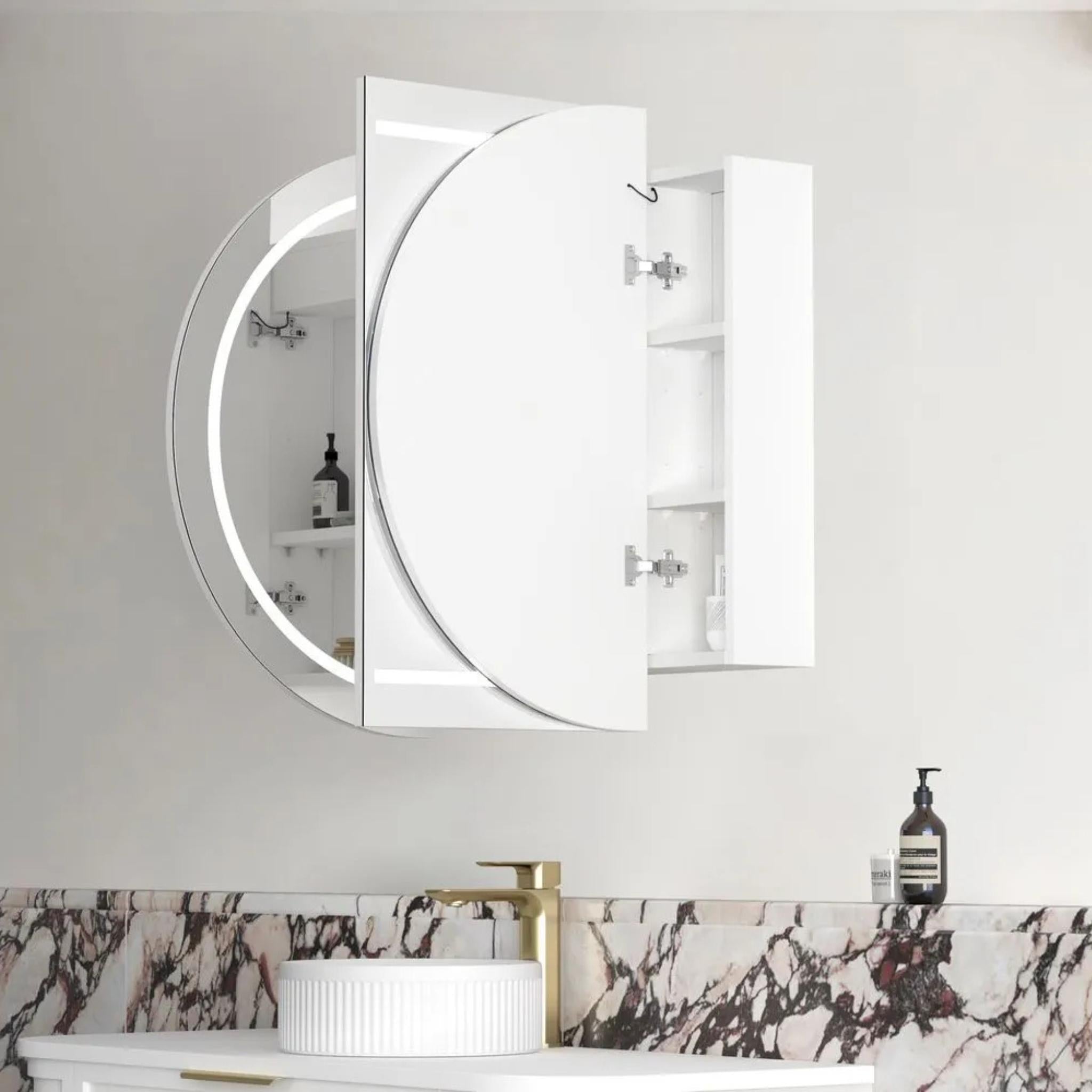 OTTI BONDI MATTE WHITE LED SHAVING CABINET WITH POWERPOINT 1200X750MM