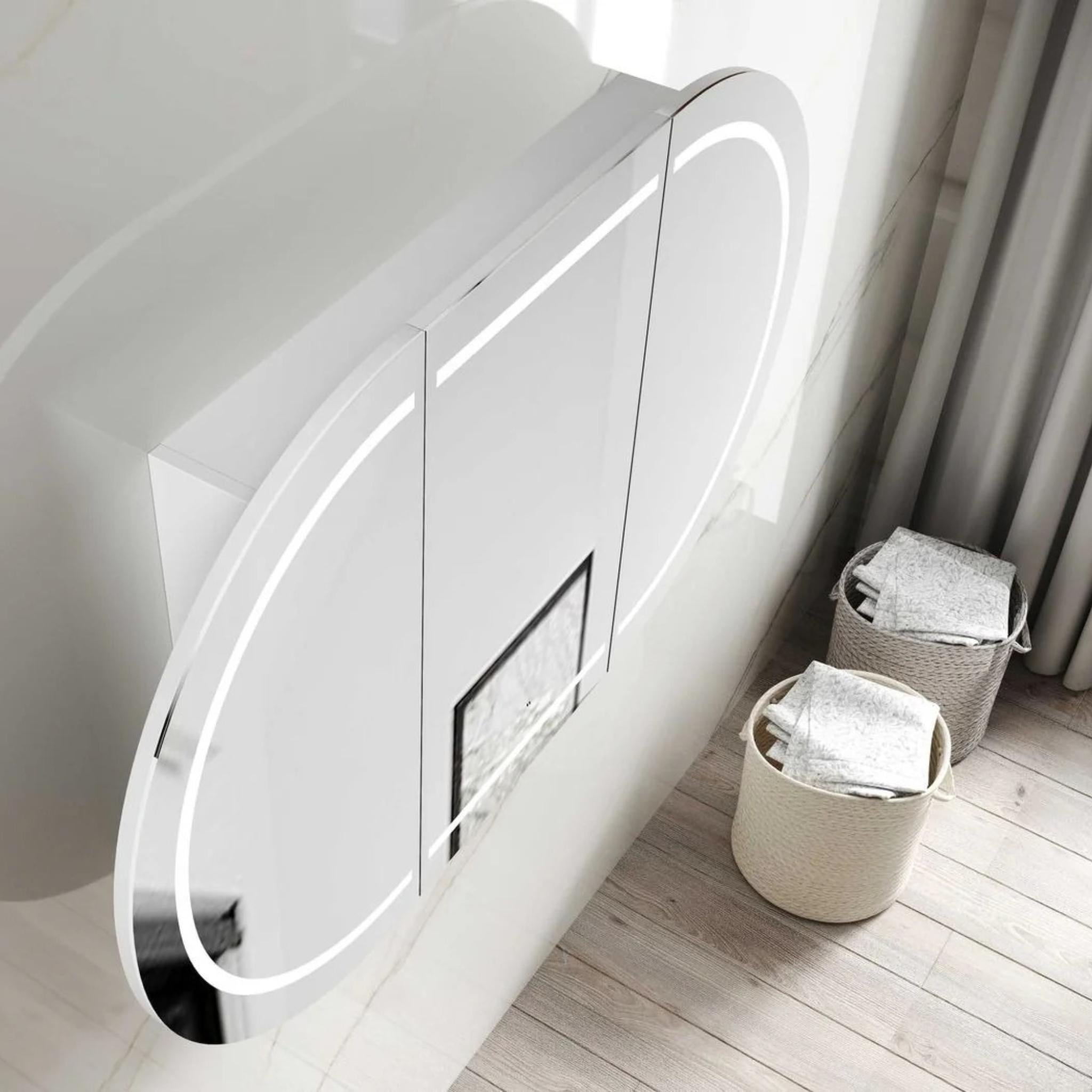 OTTI BONDI MATTE WHITE LED SHAVING CABINET WITH POWERPOINT 1200X750MM