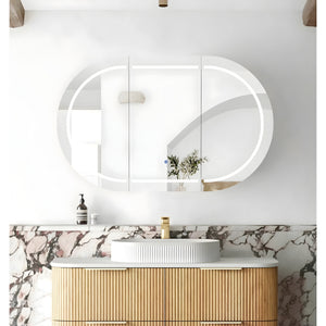 OTTI BONDI WOODLAND OAK LED SHAVING CABINET WITH POWERPOINT 1200X750MM