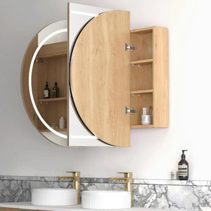 OTTI BONDI NATURAL OAK LED SHAVING CABINET WITH POWERPOINT 1500X900MM