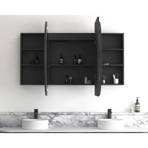 OTTI BONDI BLACK OAK LED SHAVING CABINET WITH POWERPOINT 1800X900MM