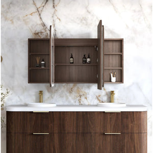 OTTI BONDI SABLE WALNUT LED SHAVING CABINET WITH POWERPOINT 3 COLOUR LIGHTS 1800X900MM