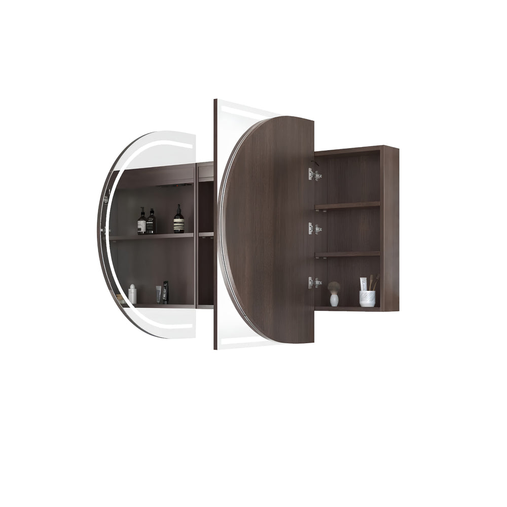 OTTI BONDI SABLE WALNUT LED SHAVING CABINET WITH POWERPOINT 3 COLOUR LIGHTS 1800X900MM