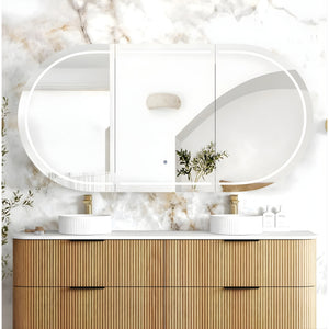 OTTI BONDI WOODLAND OAK LED SHAVING CABINET WITH POWERPOINT 1800X900MM
