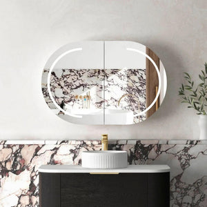 OTTI BONDI BLACK OAK LED SHAVING CABINET WITH POWERPOINT 900X600MM