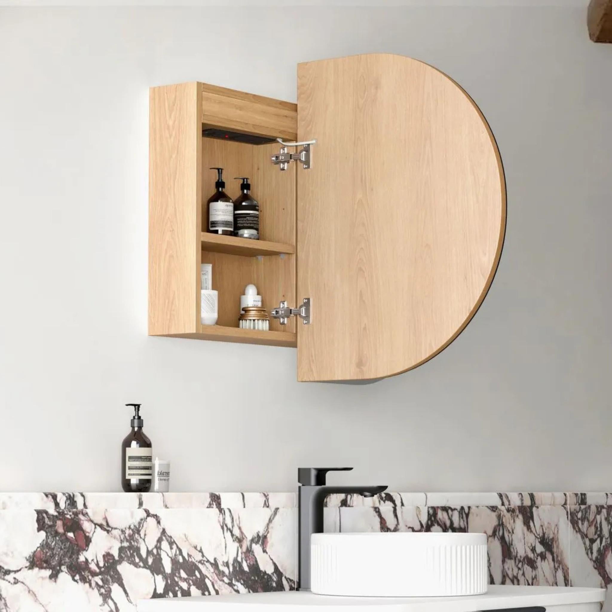 OTTI BONDI NATURAL OAK LED SHAVING CABINET WITH POWERPOINT 900X600MM