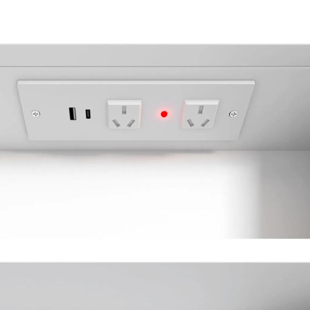 OTTI BONDI MATTE WHITE LED SHAVING CABINET WITH POWERPOINT 900X600MM