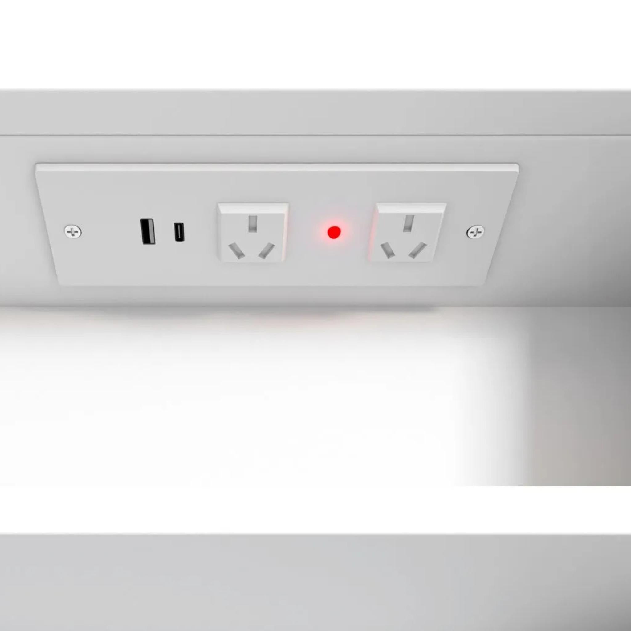 OTTI BONDI MATTE WHITE LED SHAVING CABINET WITH POWERPOINT 900X600MM