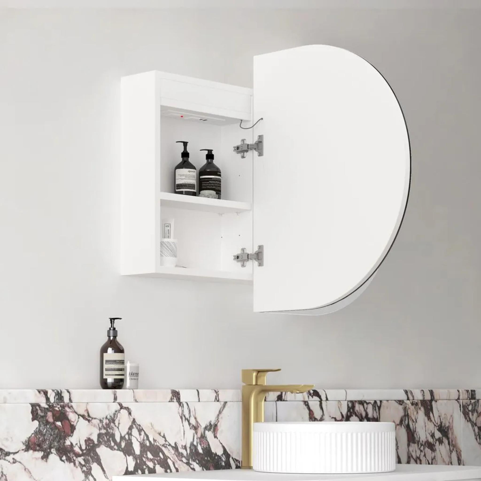 OTTI BONDI MATTE WHITE LED SHAVING CABINET WITH POWERPOINT 900X600MM