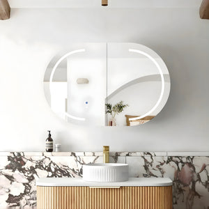 OTTI BONDI WOODLAND OAK LED SHAVING CABINET WITH POWERPOINT 900X600MM