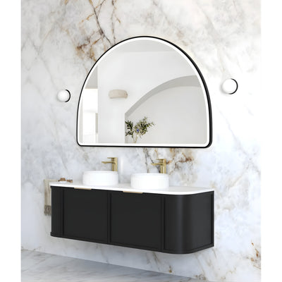 OTTI MOONLIGHT ARCHIE METAL FRAMED LED MIRROR BLACK 1500X1000MM