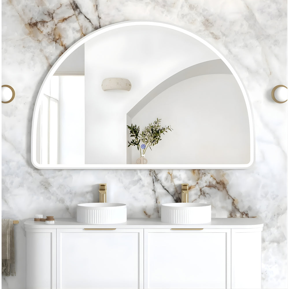 OTTI MOONLIGHT ARCHIE METAL FRAMED TUFFI LED MIRROR WHITE 1500X1000MM