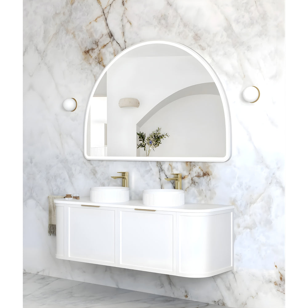 OTTI MOONLIGHT ARCHIE METAL FRAMED TUFFI LED MIRROR WHITE 1500X1000MM