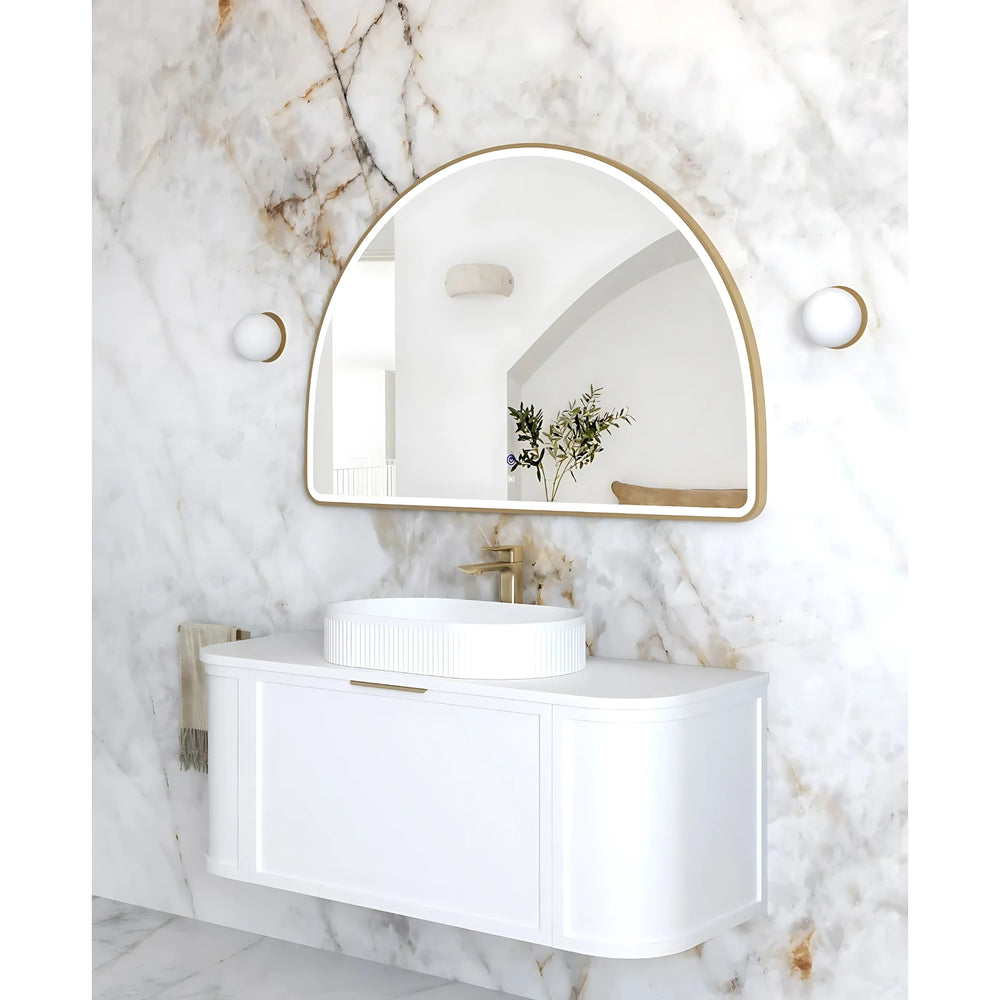 OTTI MOONLIGHT ARCHIE METAL FRAMED LED MIRROR GOLD 1200X800MM
