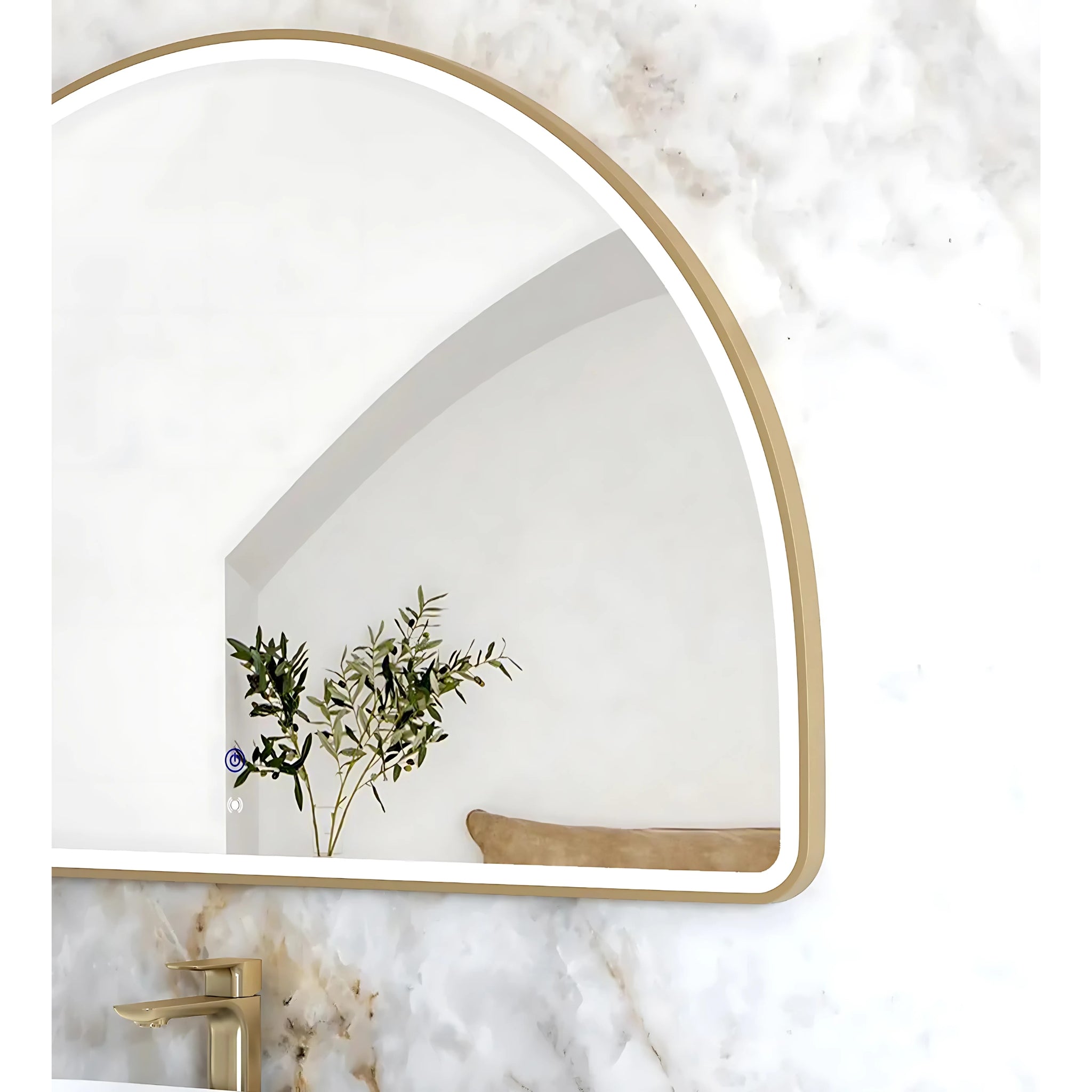 OTTI MOONLIGHT ARCHIE METAL FRAMED LED MIRROR GOLD 1200X800MM