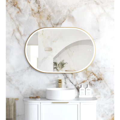 OTTI NOOSA METAL FRAMED LED MIRROR GOLD 600X900MM