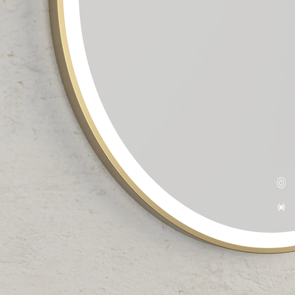 OTTI BONDI METAL FRAMED LED MIRROR GOLD 800X800MM