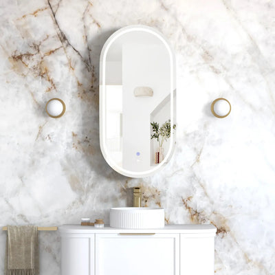 OTTI NOOSA MATTE WHITE LED SHAVING CABINET WITH POWERPOINT 450X900MM