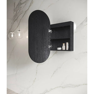 OTTI NOOSA BLACK OAK LED SHAVING CABINET WITH POWERPOINT 450X900MM