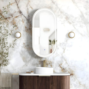 OTTI NOOSA SABLE WALNUT LED SHAVING CABINET WITH POWERPOINT 450X900MM