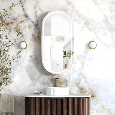 OTTI NOOSA SABLE WALNUT LED SHAVING CABINET WITH POWERPOINT 450X900MM