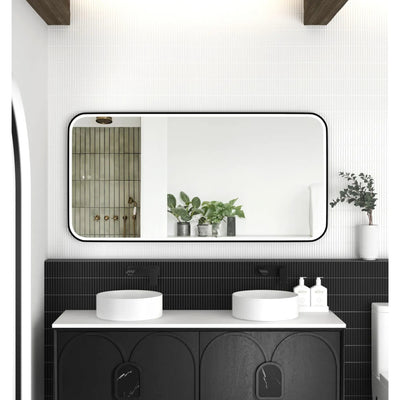 OTTI NEWPORT METAL FRAMED LED MIRROR BLACK 1500X750MM