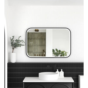 OTTI NEWPORT METAL FRAMED LED MIRROR MATTE BLACK 600X900MM