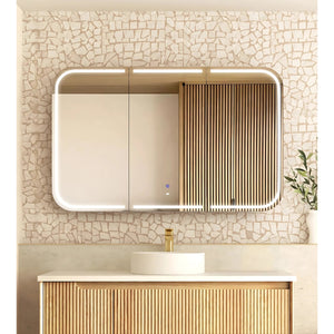 OTTI NEWPORT NATURAL OAK LED SHAVING CABINET WITH POWERPOINT 1200X750MM