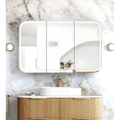 OTTI NEWPORT WOODLAND OAK LED SHAVING CABINET WITH POWERPOINT 1200X750MM