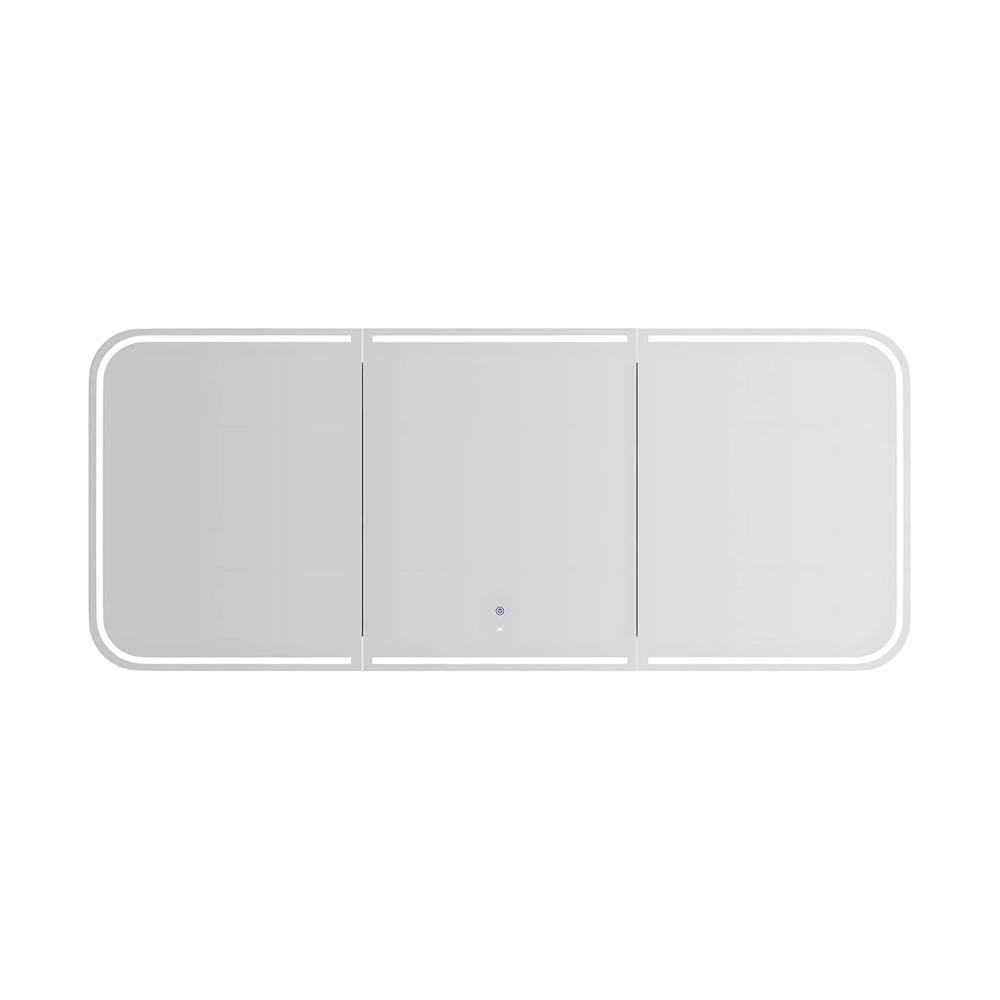 OTTI NEWPORT MATTE WHITE LED SHAVING CABINET WITH POWERPOINT 1800X750MM