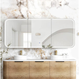 OTTI NEWPORT NATURAL OAK LED SHAVING CABINET WITH POWERPOINT 1800X750MM