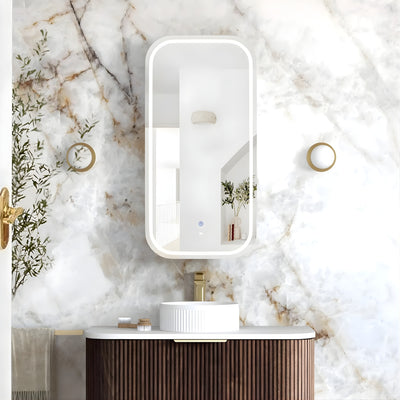 OTTI NEWPORT SABLE WALNUT LED SHAVING CABINET WITH POWERPOINT 450X900MM