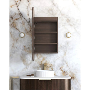 OTTI NEWPORT SABLE WALNUT LED SHAVING CABINET WITH POWERPOINT 3 COLOUR LIGHTS 450X900MM