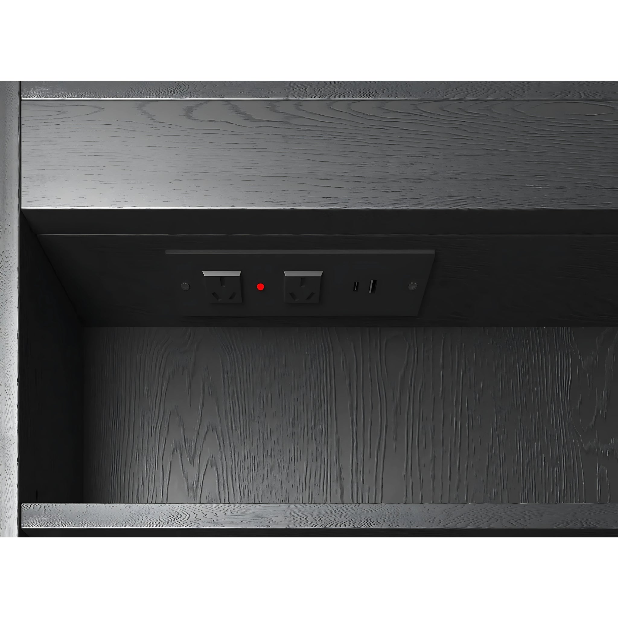 OTTI NEWPORT BLACK OAK LED SHAVING CABINET WITH POWERPOINT 900X750MM
