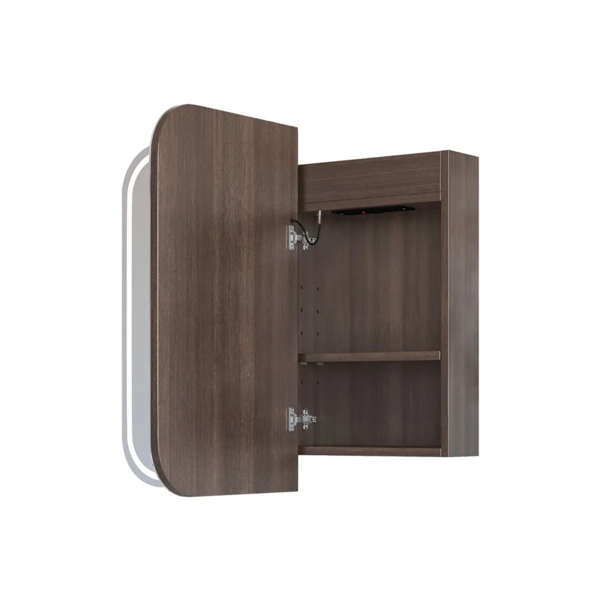 OTTI NEWPORT SABLE WALNUT LED SHAVING CABINET WITH POWERPOINT 3 COLOUR LIGHTS 900X750MM