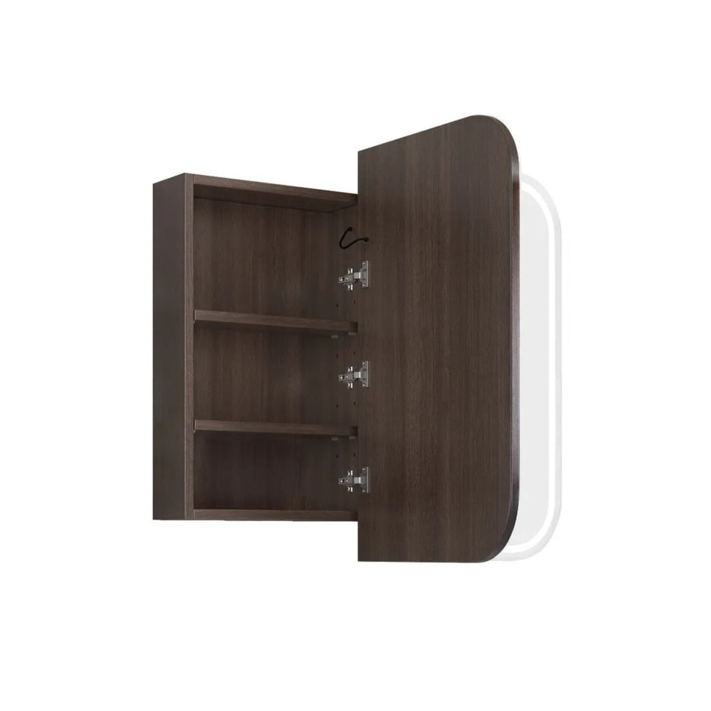 OTTI NEWPORT SABLE WALNUT LED SHAVING CABINET WITH POWERPOINT 3 COLOUR LIGHTS 900X750MM