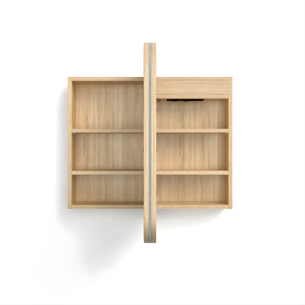 OTTI NEWPORT WOODLAND OAK LED SHAVING CABINET WITH POWERPOINT 900X750MM