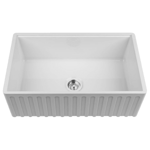 CHAMBORD LEGRANDE SINGLE BOWL REVERSIBLE FIRECLAY KITCHEN SINK WHITE 762MM